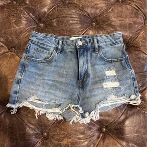 PacSun Light Blue Distressed Jean Shorts